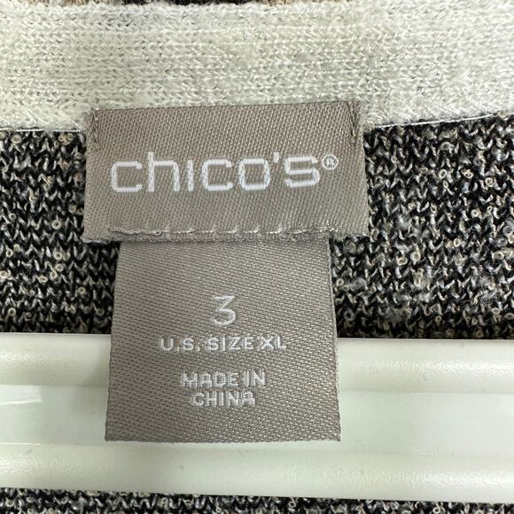 Chico's 3 US XL Tiger Animal Print Face V neck Tan Pullover Tunic Sweater NEW - Picture 4 of 7